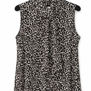 Torrid Black and White Leopard Print Blouse